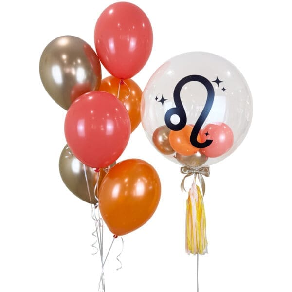 Deluxe Leo Zodiac Sign Bubble Balloon Bouquet