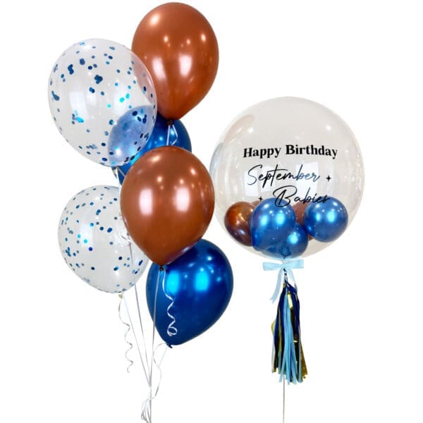 Deluxe September Bubble Balloon Helium Bouquet